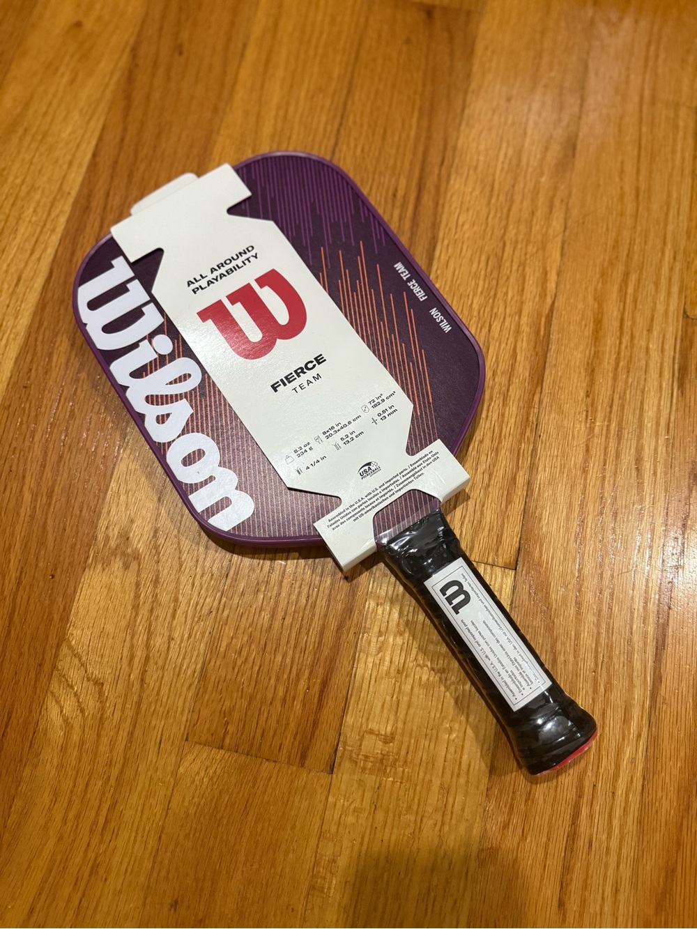 NWT Wilson Fierce Team Purple Pickleball Paddle 13mm